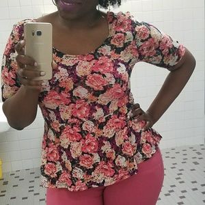 Floral peplum shirt